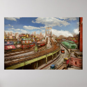 Póster Ciudad - Nueva York - El puente de Brooklyn de 190