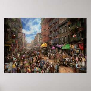 Póster Ciudad - Nueva York - Sabores de Italia 1900