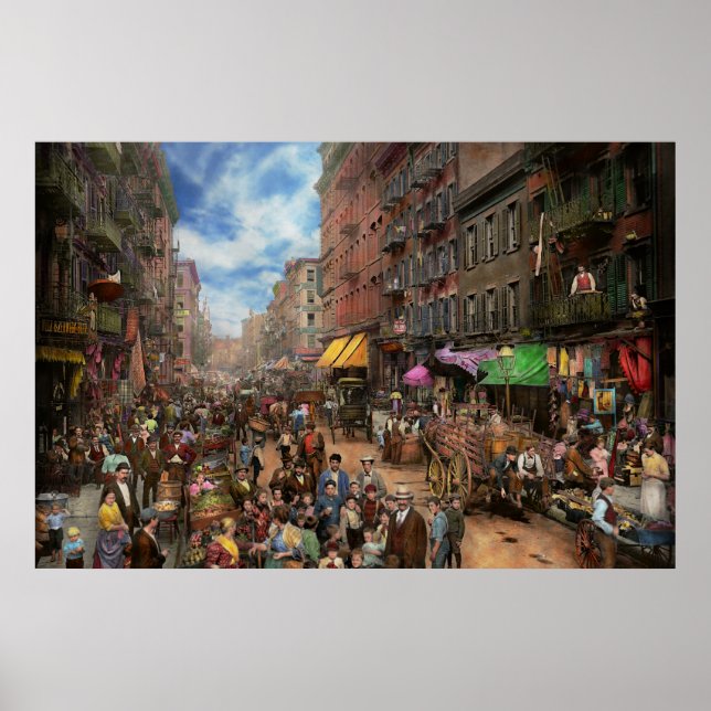 Póster Ciudad - Nueva York - Sabores de Italia 1900 (Frente)