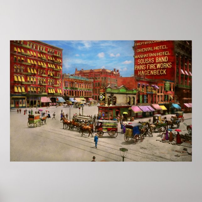 Póster Ciudad - NY - El futuro sitio del Flatiron 1890 (Frente)