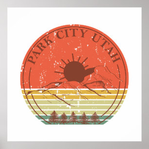 Póster Ciudad Parque Utah vintage