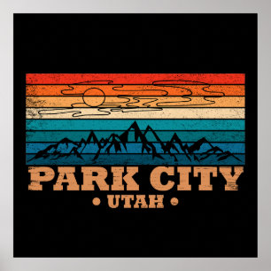 Póster Ciudad Parque Utah vintage