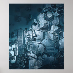 Póster Ciudad postapocalíptica