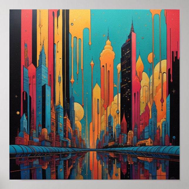 Póster Ciudad psicodélica (Frente)