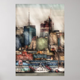 Póster Ciudad - Rascacielos de Nueva York - Hoboken NJ