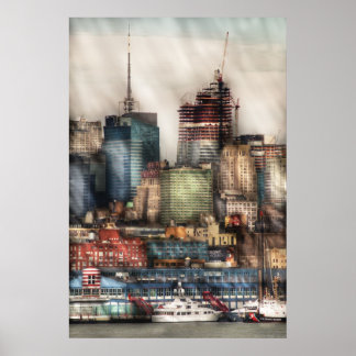 Póster Ciudad - Rascacielos de Nueva York - Hoboken NJ