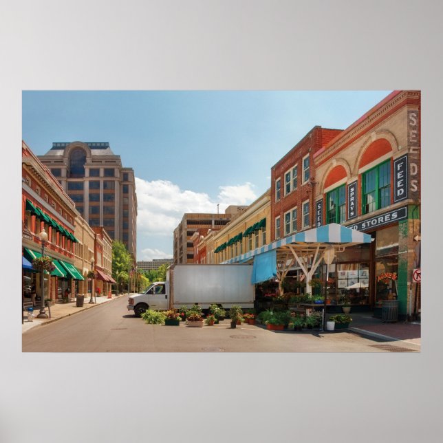 Póster Ciudad - Roanoke, VA - El mercado de la ciudad (Frente)