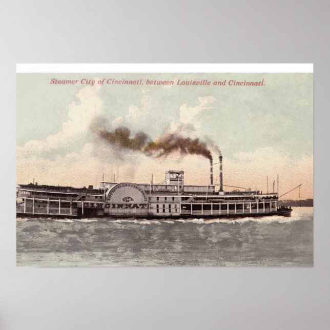 Póster Ciudad Steamer de Cincinnati (Frente)