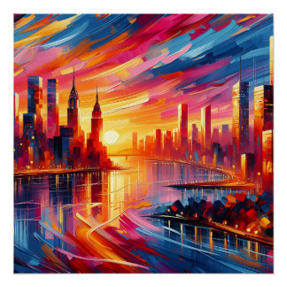 PÓSTER CIUDAD SUNSET