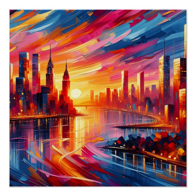 PÓSTER CIUDAD SUNSET (Anverso)
