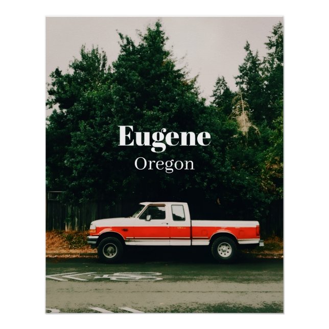 Póster Ciudad universitaria de Eugene - Oregón (Anverso)