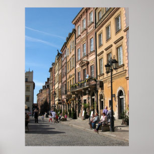 Póster Ciudad vieja acogedora en Varsovia