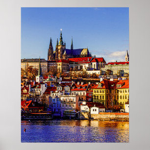 Póster Ciudad Vieja de Praga. República Checa.