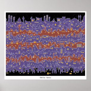 Póster Ciudad vieja - Saná - Imprimir