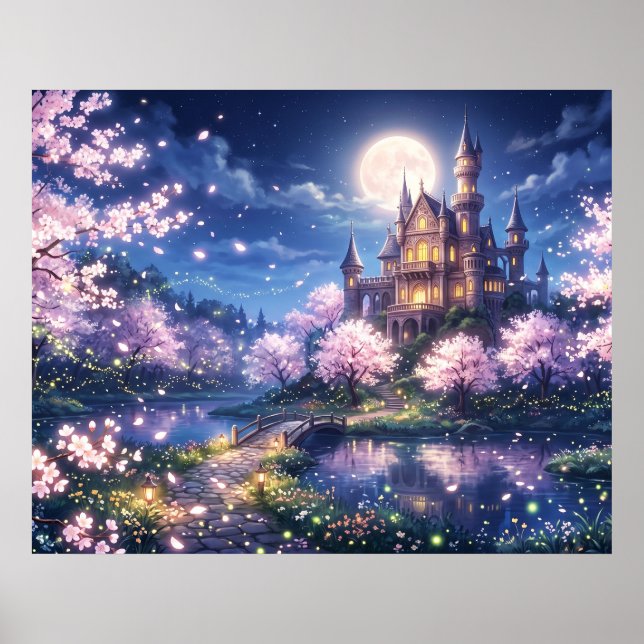Póster Ciudad y castillo de fantasía (Frente)
