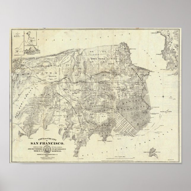 Póster Ciudad y condado de San Francisco (Frente)