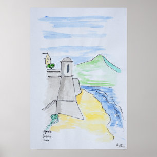 Póster Ciudadela de Ajaccio, Ajaccio Córcega, Francia