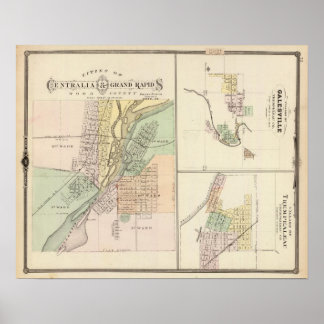Póster Ciudades de Centralia y Grand Rapids