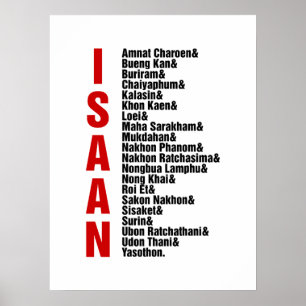 Póster Ciudades de Isaán, Tailandia
