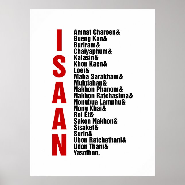 Póster Ciudades de Isaán, Tailandia (Frente)