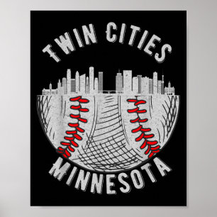 Póster Ciudades Gemelas Geniales Minnesota Mn Béisbol Sky