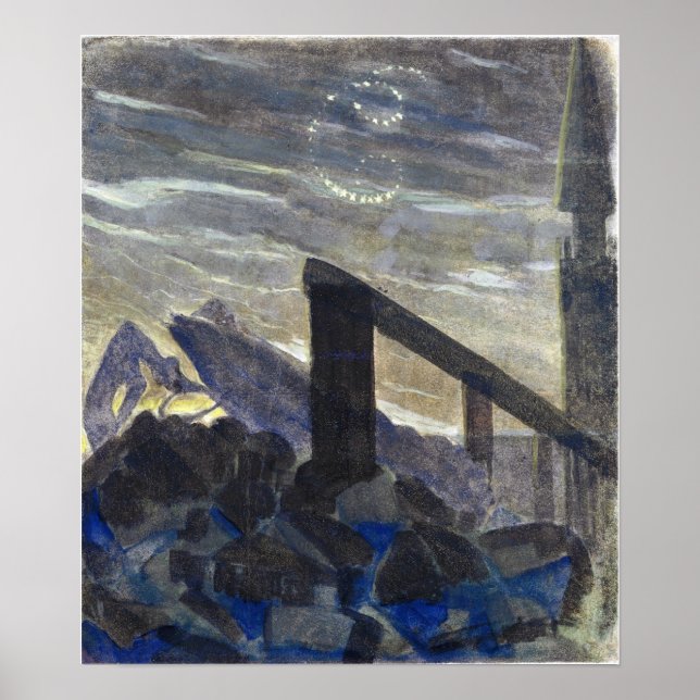 Póster Ciurlionis - El Sol Gana El Cáncer 1906 (Frente)