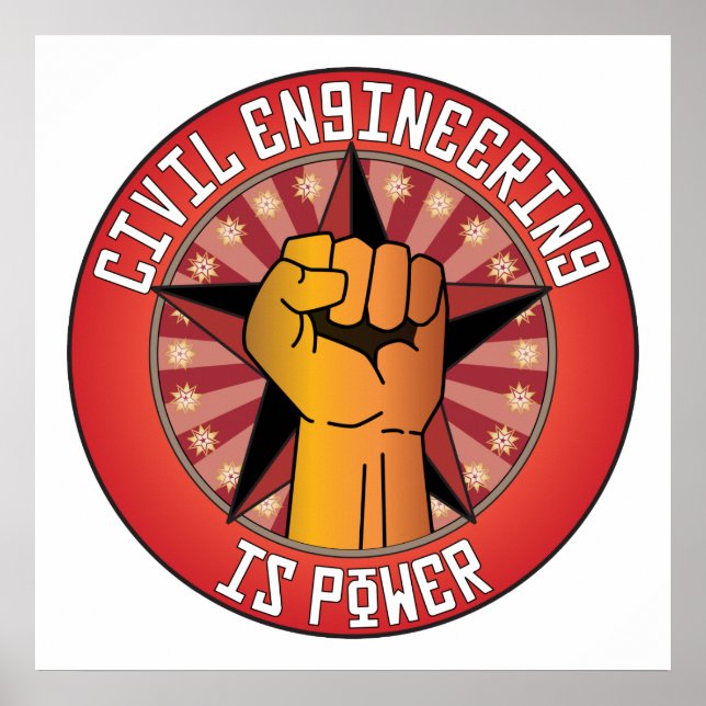 Póster Civil Engineering Is Power (Frente)