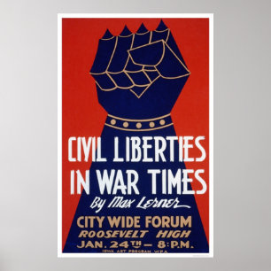Póster Civil Liberty WWII 1940 WPA