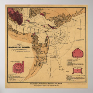 Póster Civil War Fort Sumter