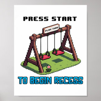 Póster Ck To School Funny Gamer Para Niños Chicas Prensa