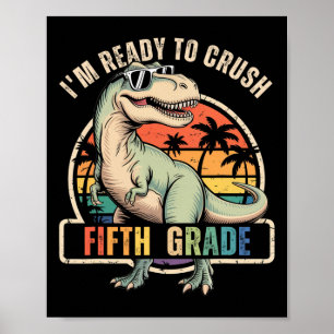 Póster Ck To School Niño Dinosaurio Estoy Listo Para Apla