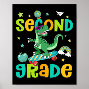 Póster Ck To School Rodando Hacia 2do Grado T-rex Skatebo
