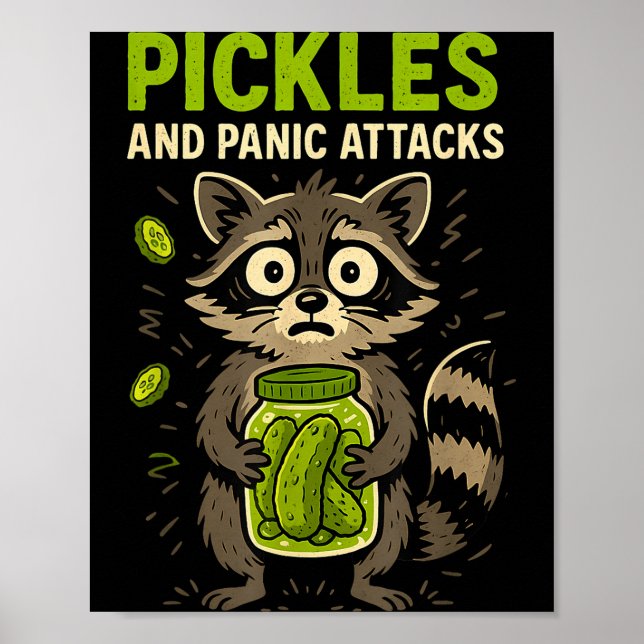 Póster Ckles And Panic Attacks Raccoon Trash Panda Funny  (Frente)