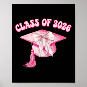 Póster Cl de 2026 Rosa Coquette Gorra de lazo Senior 2026