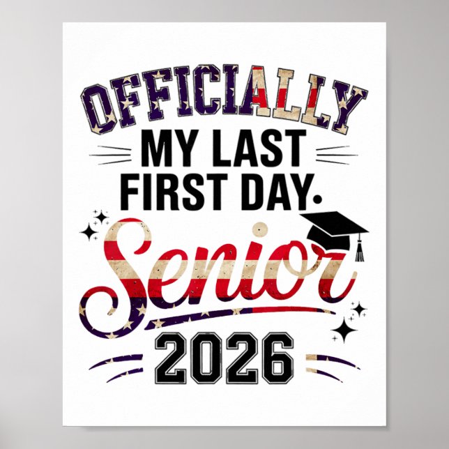 Póster Cl de 2026 Senioritas Chicas Mi Último Primer Día  (Frente)