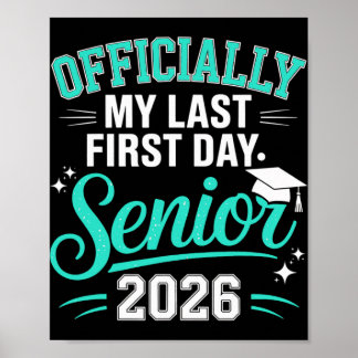 Póster Cl de 2026 Seniors Grad Último Primer Día Escuela 
