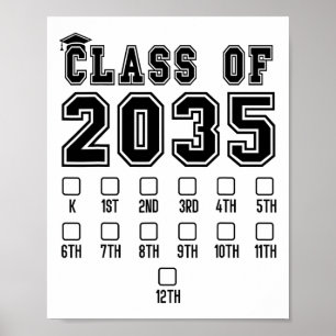 Póster Cl de 2035 Crece conmigo Primer día de colegio Ver
