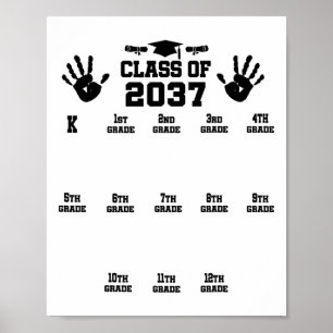 Póster Cl de 2037 Crece Conmigo Huella Pre-k 12vo Grado