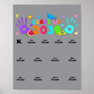 Póster Cl de 2039 Ver crecer Huella Pre-K 12º Grado