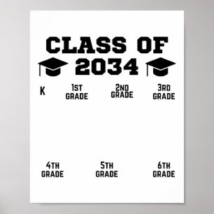 Póster Cl De 20&#; Año Escolar Crecer Con Me K-12 Handpri