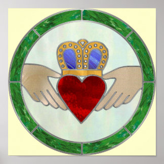 Póster Claddagh irlandés