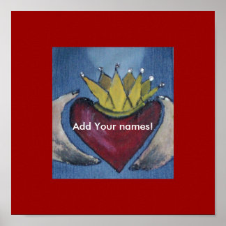 Póster Claddagh Personalize con nombres Canvas