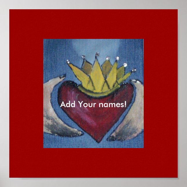 Póster Claddagh Personalize con nombres Canvas (Frente)