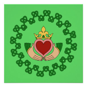 Póster Claddagh y Green Knotwork