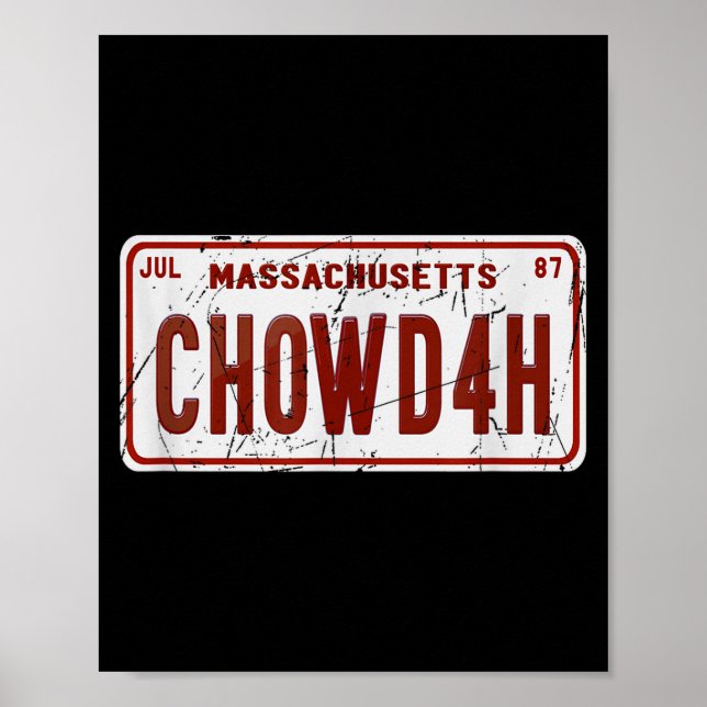 Póster Clam Chowder Boston Accent Chowdah Funny  (Frente)
