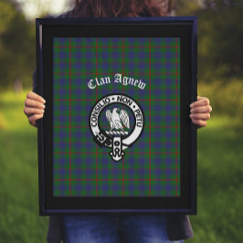 Póster Clan Agnew Escudo y Tartán escocés