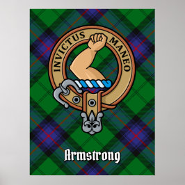 Póster Clan Armstrong Escudo sobre Tartán