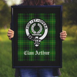 Póster Clan Arthur Escudo Badge & Tartán