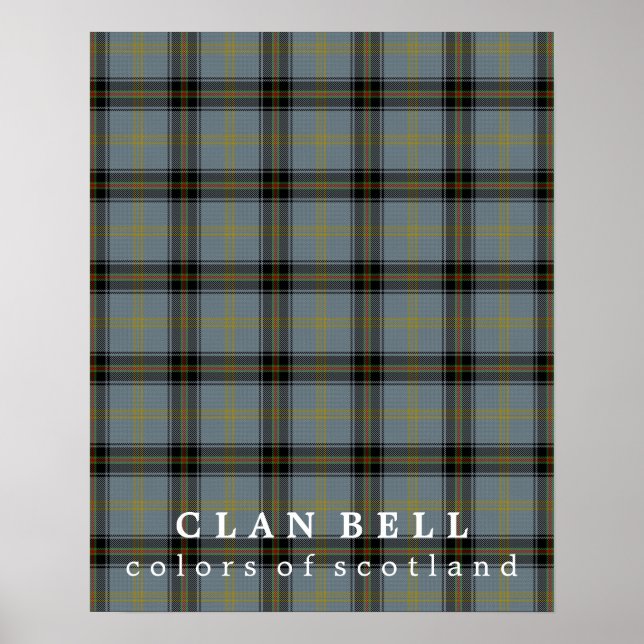 Póster Clan Bell Colores de Escocia Tartán (Frente)