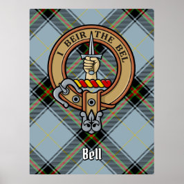 Póster Clan Bell Escudo sobre Tartán